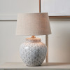 Barbier White Art Deco Fan Ceramic Table Lamp Base