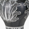 Asteria Black and White Feather Ceramic Urn Table Lamp Base with Henry 40cm White Handloom Cylinder Lampshade