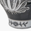 Asteria Black and White Feather Ceramic Urn Table Lamp Base with Henry 40cm White Handloom Cylinder Lampshade