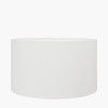 Asteria Black and White Feather Ceramic Urn Table Lamp Base with Henry 40cm White Handloom Cylinder Lampshade
