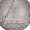 Camille Smoke Grey Circle Design Handcut Glass Table Lamp Base with Harry 30cm Ivory Cotton Mix Cylinder Lampshade