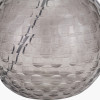 Camille Smoke Grey Circle Design Handcut Glass Table Lamp Base with Stellan 30cm Black Slubbed Silk Mix Gold Lined Cylinder Lampshade
