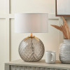 Camille Smoke Grey Circle Design Handcut Glass Table Lamp Base