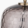 Camille Large Smoke Grey Circle Design Handcut Glass Table Lamp Base