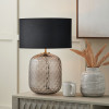 Camille Large Smoke Grey Circle Design Handcut Glass Table Lamp Base