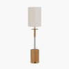 Bonham Natural Wood Veneer and Silver Metal Table Lamp