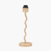 Palau Rattan Wave Table Lamp Base with Winston 20cm White Handloom Tapered Lampshade