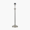 Salvatore Antique Silver Metal Table Lamp Base with Winston 35cm Grey Handloom Tapered Lampshade