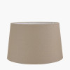 Salvatore Antique Silver Metal Table Lamp Base with Winston 35cm Taupe Handloom Tapered Lampshade