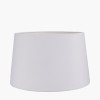 Salvatore Antique Silver Metal Table Lamp Base with Winston 35cm White Handloom Tapered Lampshade