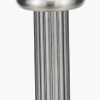 Salvatore Antique Silver Metal Table Lamp Base with Vienna 35cm Taupe Chevron Mushroom Pleat Lampshade