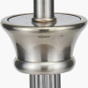 Salvatore Antique Silver Metal Table Lamp Base with Izara 35cm Cinnamon Ikat Patterned Mushroom Pleat Tapered Lampshade
