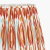 Salvatore Antique Silver Metal Table Lamp Base with Izara 35cm Cinnamon Ikat Patterned Mushroom Pleat Tapered Lampshade