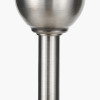 Salvatore Antique Silver Metal Table Lamp Base with Izara 35cm Ocean Blue Ikat Patterned Mushroom Pleat Tapered Lampshade
