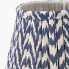 Tatiana Antique Brass Metal Table Lamp Base with Vienna 16cm Blue Chevron Mushroom Pleat Lampshade
