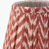 Tatiana Antique Brass Metal Table Lamp Base with Vienna 16cm Red Chevron Mushroom Pleat Lampshade