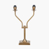 Tatiana Antique Brass Metal Table Lamp Base with Vienna 16cm Taupe Chevron Mushroom Pleat Lampshade