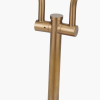Tatiana Antique Brass Metal Table Lamp Base with Vienna 16cm Taupe Chevron Mushroom Pleat Lampshade