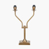 Tatiana Antique Brass Metal Table Lamp Base with Scallop 16cm Blue Ombre Soft Pleated Tapered Lampshade