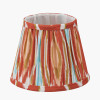 Tatiana Antique Brass Metal Table Lamp Base with Izara 16cm Cinnamon Ikat Patterned Mushroom Pleat Tapered Lampshade