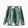 Tatiana Antique Brass Metal Table Lamp Base with Izara 16cm Racing Green Ikat Patterned Mushroom Pleat Tapered Lampshade