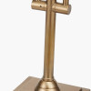 Tatiana Antique Brass Metal Table Lamp Base with Garbo 20cm Cream Silk Mix Pinch Pleat Tapered Lampshade