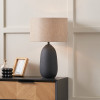 Erika Black Vintage Textured Ceramic Table Lamp