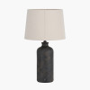Kovu Matt Bronzed  Cylinder Ceramic Table Lamp