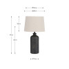 Kovu Matt Bronzed  Cylinder Ceramic Table Lamp