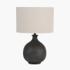 Kovu Matt Bronzed Round Ceramic Table Lamp