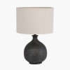 Kovu Matt Bronzed Round Ceramic Table Lamp