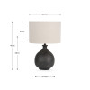 Kovu Matt Bronzed Round Ceramic Table Lamp
