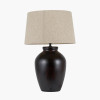 Espresso Black Brown Glaze Effect Ceramic Table Lamp