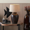 Espresso Black Brown Glaze Effect Ceramic Table Lamp