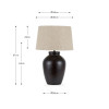 Espresso Black Brown Glaze Effect Ceramic Table Lamp