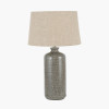 Lorient Slate Grey Textured Ceramic Table Lamp