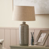 Lorient Slate Grey Textured Ceramic Table Lamp