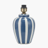 Priscilla Denim Blue Striped Ceramic Table Lamp Base