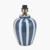 Priscilla Denim Blue Striped Ceramic Table Lamp Base