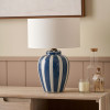 Priscilla Denim Blue Striped Ceramic Table Lamp Base