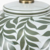 Laurel Olive Leaf Ceramic Table Lamp Base with Adelaide 40cm Taupe Tapered Cotton Mix Lampshade