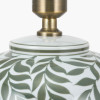 Laurel Olive Leaf Ceramic Table Lamp Base with Edward 40cm Pistachio Green Linen Cylinder Lampshade