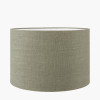 Laurel Olive Leaf Ceramic Table Lamp Base with Edward 40cm Pistachio Green Linen Cylinder Lampshade