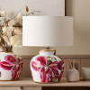 Laelia Pink Lily Ceramic Urn Table Lamp Base
