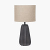 Kairo Black Tall Textured Wood Table Lamp