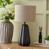 Kairo Black Tall Textured Wood Table Lamp