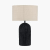 Ananya Black Paper Mache and Metal Textured Dome Table Lamp