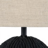 Ananya Black Paper Mache and Metal Textured Dome Table Lamp