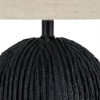 Ananya Black Paper Mache and Metal Textured Dome Table Lamp
