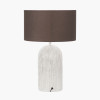 Ananya White Paper Mache and metal Textured Dome Table Lamp
